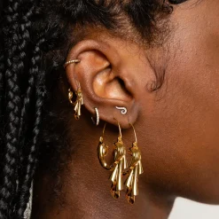 Anissa Kermiche Dangling Drape Earrings (Gold)- Earrings