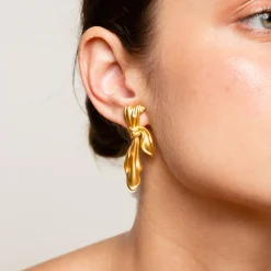 Anissa Kermiche Gilded Cloth Earrings (Gold)- Earrings