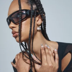 Anissa Kermiche Swinger Hoop Earrings (Gold)- Earrings