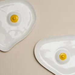 Anissa Kermiche Tatas Plates (High-Shine White, Yellow)- Home